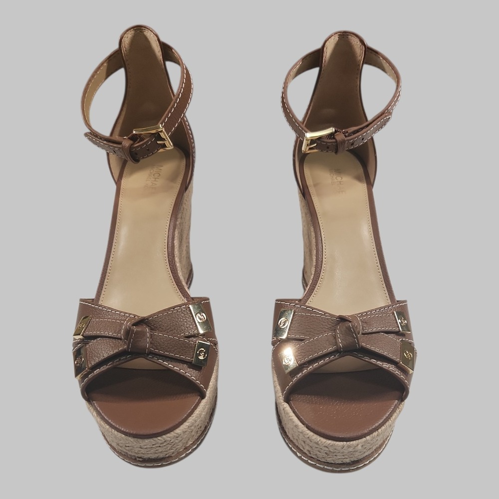 Michael Kors Women's Ripley Brown Wedge Sandal, Size: 8.5M